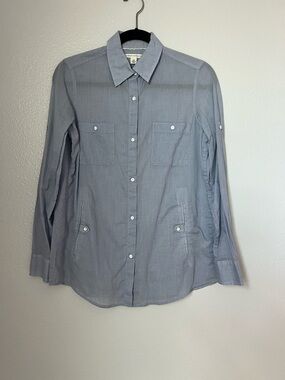 Banana Republic Vintage Style Light Blue Casual Button-Down Shirt